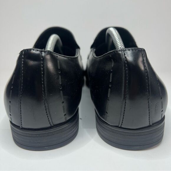 Kenneth Cole Reaction Eddy Brogue Slip On Black Loafers - Picture 7 of 12